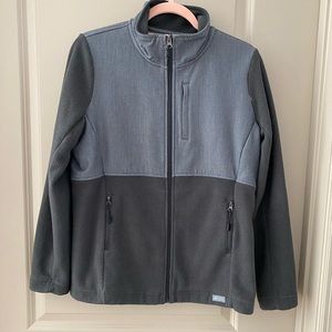 FIGS charcoal gray fleece jacket size medium.